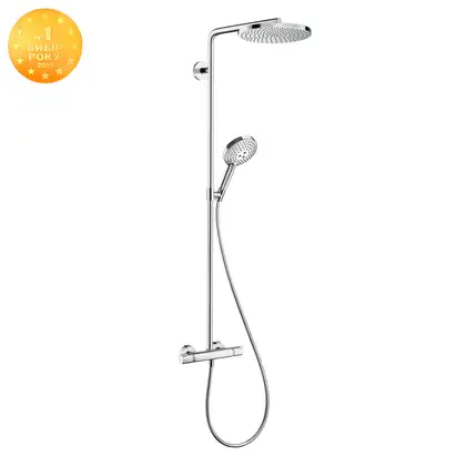 HANSGROHE Душевая система 240 1jet P, Powder Rain, с термостатом, хром Raindance Select S Showerpipe (27633000) фото 1 Aquada.com.ua