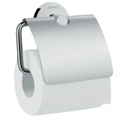 HANSGROHE Держатель туалетной бумаги, с крышкой, хром Logis (41723000) фото 1 Aquada.com.ua