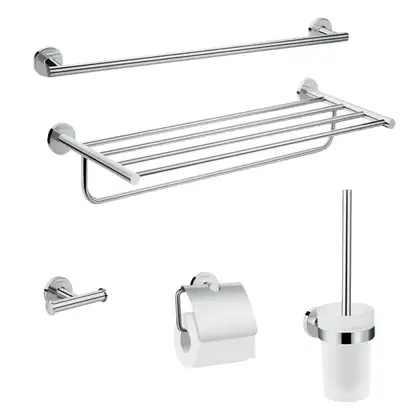 HANSGROHE Набор аксессуаров для ванной комнаты 5в1, хром Logis Universal (41728000) фото 1 Aquada.com.ua