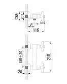 IMPRESE RALSKO NEW двухвентильнный смеситель для душа,хром (15240NEW) фото 2 Aquada.com.ua