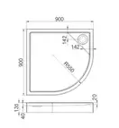 ROCA MALAGA Rondo Compact поддон полукруглый 90*90 с интегрированной панелью выс.13,5 см, с сифоном (A276260000) фото 3 Aquada.com.ua