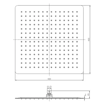Верхний душ Imprese (цвет - хром) 40х40 мм (SQ400SS2) фото 2 Aquada.com.ua