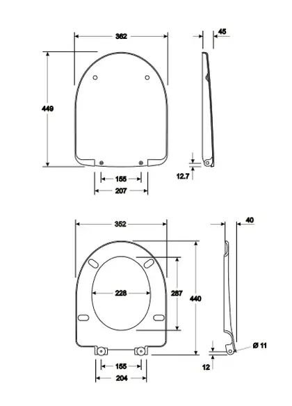 KOLO NOVA PRO сиденье с крышкой твердое, овальное, из материала Duroplast, с микролифтом (пол.) (M30112000) фото 2 Aquada.com.ua