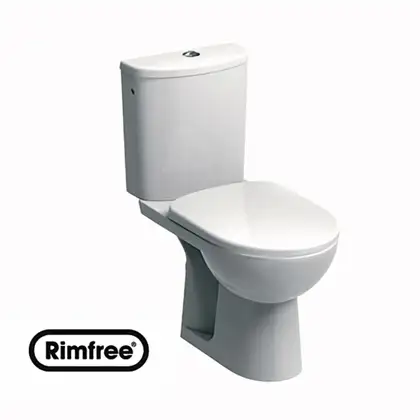 KOLO NOVA PRO Rimfree унитаз-компакт: унитаз напольный, г/в, Rimfree, бачок округлой формы, нижн/п, 6/3 л, с микролифтом (M39044000) фото 1 Aquada.com.ua