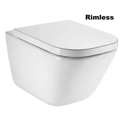 Унитаз подвесной, Rimless (безободковый) Roca The Gap с сиденьем Soft Close (A34H47C000) фото 1 Aquada.com.ua