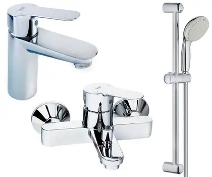 Grohe Комплект смесителей BauEdge 3 в 1 для ванной (123365S) (123365S) фото 1 Aquada.com.ua