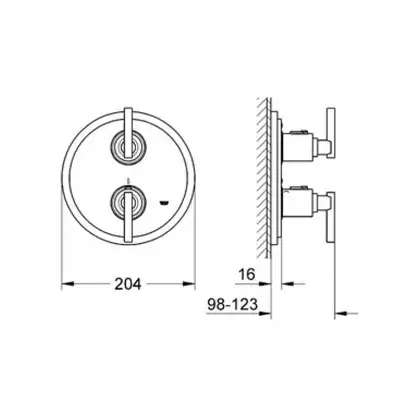 Grohe Atrio Термостат для душа, наружная часть (19398000) фото 2 Aquada.com.ua