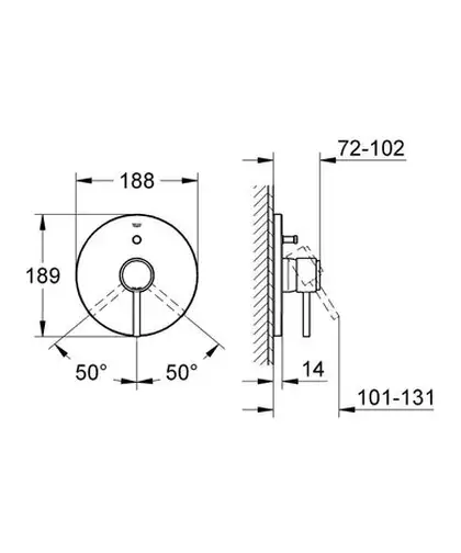 Grohe Atrio Смеситель однорычажный для ванны (19459001) фото 2 Aquada.com.ua