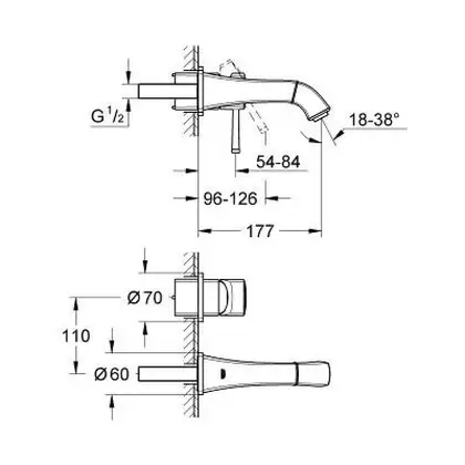 Grohe Grandera Смеситель для раковины на два отверстия S-Size (19929000) фото 3 Aquada.com.ua
