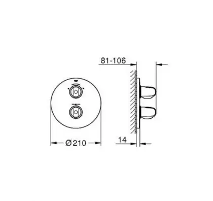 Grohe Grohtherm 1000 Термостат для душа со встроенным преключателем на 2 положения (19985000)