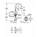 Grohe Atrio new Смеситель для раковины на одно отверстие, L-Size (21022DC3) (21022DC3) фото 2 Aquada.com.ua