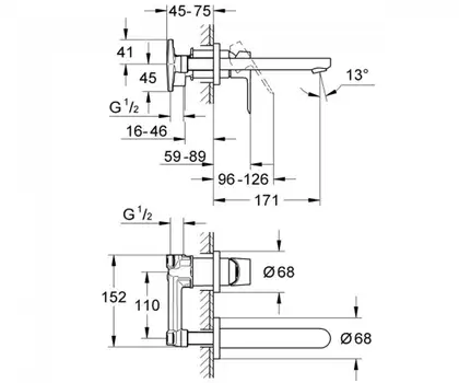 Смеситель для раковины Grohe BauEdge (цвет - хром) (20474000) фото 2 Aquada.com.ua