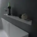 VOLLE Полочка 60*12*6,5см каменная Solid surface (18-40-115) фото 2 Aquada.com.ua