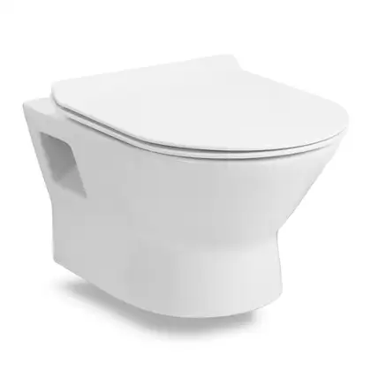 VOLLE FIESTA RIM унитаз подвесной без ободка, сиденье твердое SLIM slow-closing 51*36*40см (13-77-034) фото 1 Aquada.com.ua