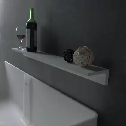 VOLLE Полочка 45*12*6,5см каменная Solid surface (18-40-114) фото 2 Aquada.com.ua