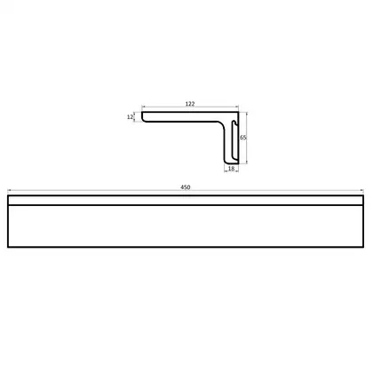 VOLLE Полочка 45*12*6,5см каменная Solid surface (18-40-114) фото 3 Aquada.com.ua