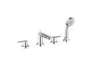 Смеситель на борт ванны Grohe Bau Edge (цвет - хром), с душевым гарнитуром (2512000A) фото 1 Aquada.com.ua