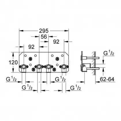 Grohe Rainshower F-Series Монтажный набор для верхнего душа (26042000) фото 2 Aquada.com.ua