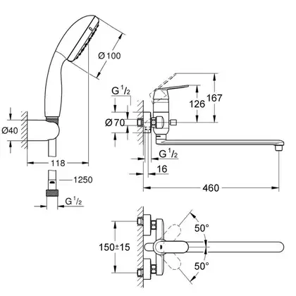 Смеситель для ванны Grohe Eurosmart Cosmopolitan 26129004 фото 2 Aquada.com.ua