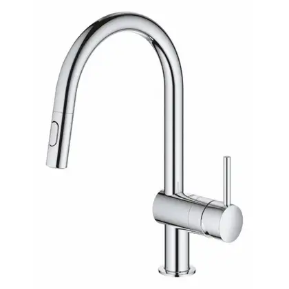 Смеситель для кухни с выдвижным изливом Grohe Minta (цвет - хром) (32321002) фото 2 Aquada.com.ua