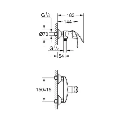 GROHE Смеситель для душа, однорычажный Eurosmart New (33555002) фото 6 Aquada.com.ua