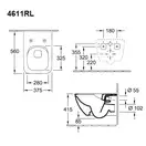 VILLEROY & BOCH VENTICELLO унитаз подвесной 37,5*56см, вертикальный смыв, DirectFlush с сиденьем SlimSeat Line с QuickRelease и SoftClosing (4611RL01) фото 2 Aquada.com.ua