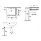 VILLEROY & BOCH VERITY DESIGN умывальник 65*51см, цетр.отвестие под смес.выбито, с переливом, цвет белый альпин (51036501) фото 2 Aquada.com.ua