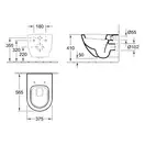 VILLEROY & BOCH VERITY DESIGN комплект: унитаз 37*56см подвесной, без ободка, горизонтальный выпуск, сиденье QuickRelease и SoftClosing, белый альпин (5643HR01) фото 2 Aquada.com.ua