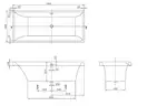 Ванна квариловая Villeroy & Boch Squaro 180 х 80 см+ ножки (UBQ180SQR2V-01) фото 2 Aquada.com.ua