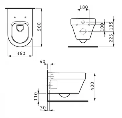 LAUFEN FORM унитаз подвесной 36*56см (H8206710000001) фото 2 Aquada.com.ua