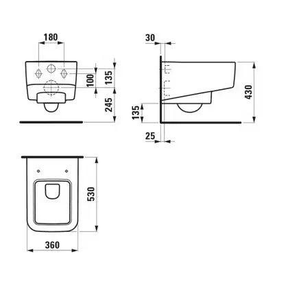 LAUFEN PRO S унитаз подвесной 53*36,5см (H8209610000001) фото 2 Aquada.com.ua LAUFEN PRO S унитаз подвесной 53*36,5см (H8209610000001) фото 2 Aquada.com.ua