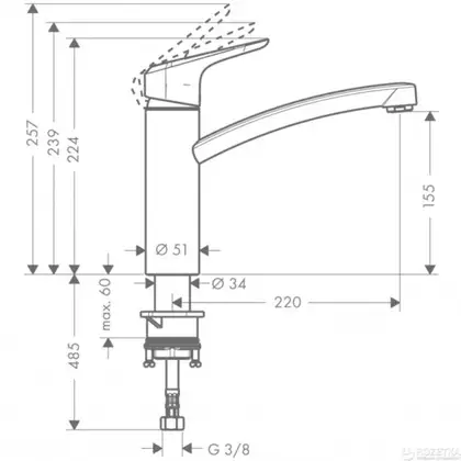 GROHE Ecos M Смеситель для кухни однорычажный, хром (14815000) фото 4 Aquada.com.ua