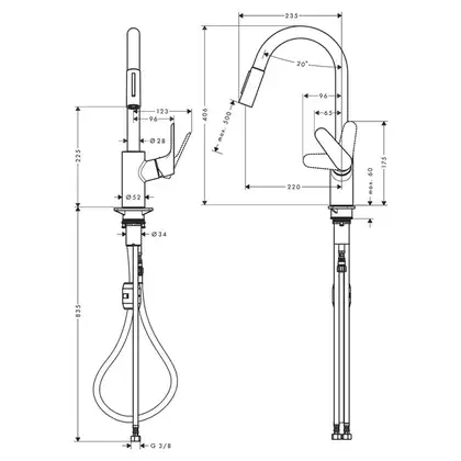 Hansgrohe Смеситель для кухни, однорычажный Focus (31815000) фото 4 Aquada.com.ua