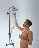 Душевая система с термостатом Hansgrohe Croma Select S Showerpipe 180 2jet (цвет - хром/белый) (27253400) фото 3 Aquada.com.ua