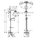 Душевая система с термостатом Hansgrohe Croma Select E Showerpipe 180 2jet (цвет - хром/белый) (27352400) фото 4 Aquada.com.ua