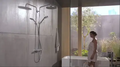 Душева система с термостатом Hansgrohe Croma Select S Showerpipe 280 1jet (цвет - хром) (26790000) фото 2 Aquada.com.ua