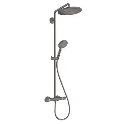 Душева система с термостатом Hansgrohe Croma Select S Showerpipe 280 1jet (цвет - чёрный матовый хром) (26890340) фото 1 Aquada.com.ua