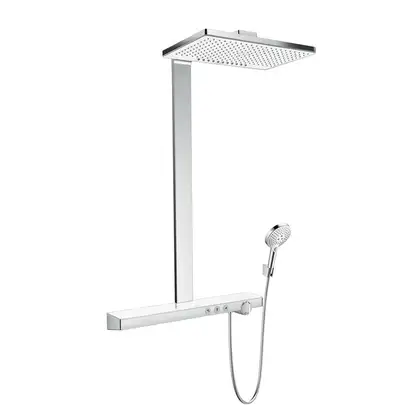 Душевая система с термостатом Hansgrohe Rainmaker Select 460 Showerpipe 2jet (цвет - хром/белый) (27109400) фото 1 Aquada.com.ua
