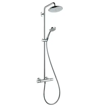 Душевая система с термостатом Hansgrohe Croma Showerpipe 220 1jet (цвет - хром) (27185000) фото 1 Aquada.com.ua