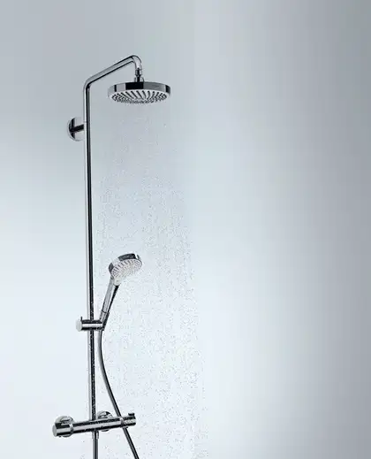 Душевая система с термостатом Hansgrohe Croma Select S Showerpipe 180 2jet (цвет - хром/белый) (27253400) фото 2 Aquada.com.ua