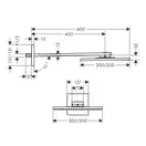 Верхний душ 300 х 300 мм с держателем Axor Overhead shower (цвет - хром), 1 тип струи (35314000) фото 2 Aquada.com.ua