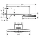 Верхний душ Hansgrohe Rainmaker Select 460 1jet (цвет - хром/чёрный) (24003600) фото 2 Aquada.com.ua