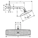 Верхний душ, с держателем 223 мм Hansgrohe Raindance E 360х190 мм (27371000) фото 4 Aquada.com.ua