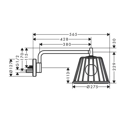 Верхний душ, поворотный Ø 275 мм Axor LampShower (цвет - хром), 1 вид струи (26031000) фото 4 Aquada.com.ua
