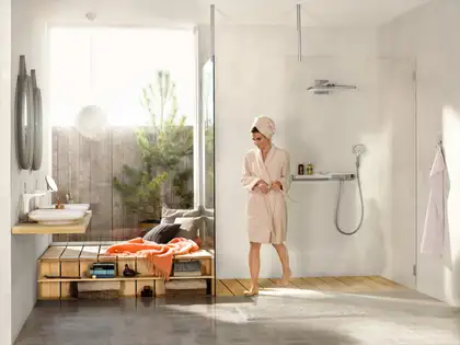 Верхний душ Hansgrohe Rainmaker Select EcoSmart 460 1jet (цвет - хром/белый) (24013400) фото 2 Aquada.com.ua