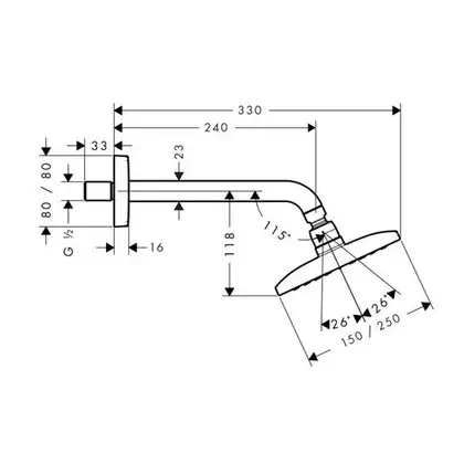 Верхний душ Hansgrohe Raindance E 240 AIR 250х150 мм (27370000) фото 2 Aquada.com.ua