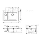 Встраиваемая кухонная мойка Hansgrohe S51 S510-U635 (цвет - серый камень) 180/450 (43433290) фото 2 Aquada.com.ua