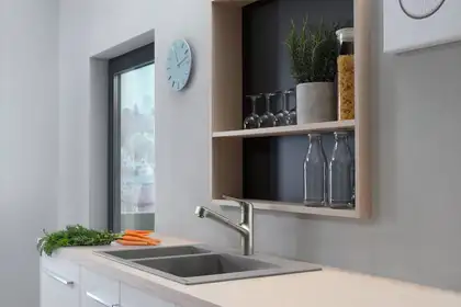Встраиваемая кухонная мойка Hansgrohe S51 S510-F635 (цвет - серый камень) 180/450 (43315290) фото 3 Aquada.com.ua