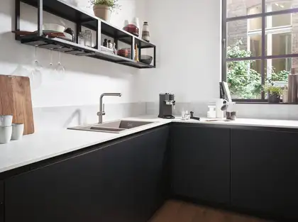 Встраиваемая кухонная мойка Hansgrohe S51 S510-F635 (цвет - серый бетон) 180/450 (43315380) фото 2 Aquada.com.ua