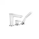 Смеситель на борт ванны Hansgrohe PuraVida (цвет - хром/белый) (15432400) фото 1 Aquada.com.ua
